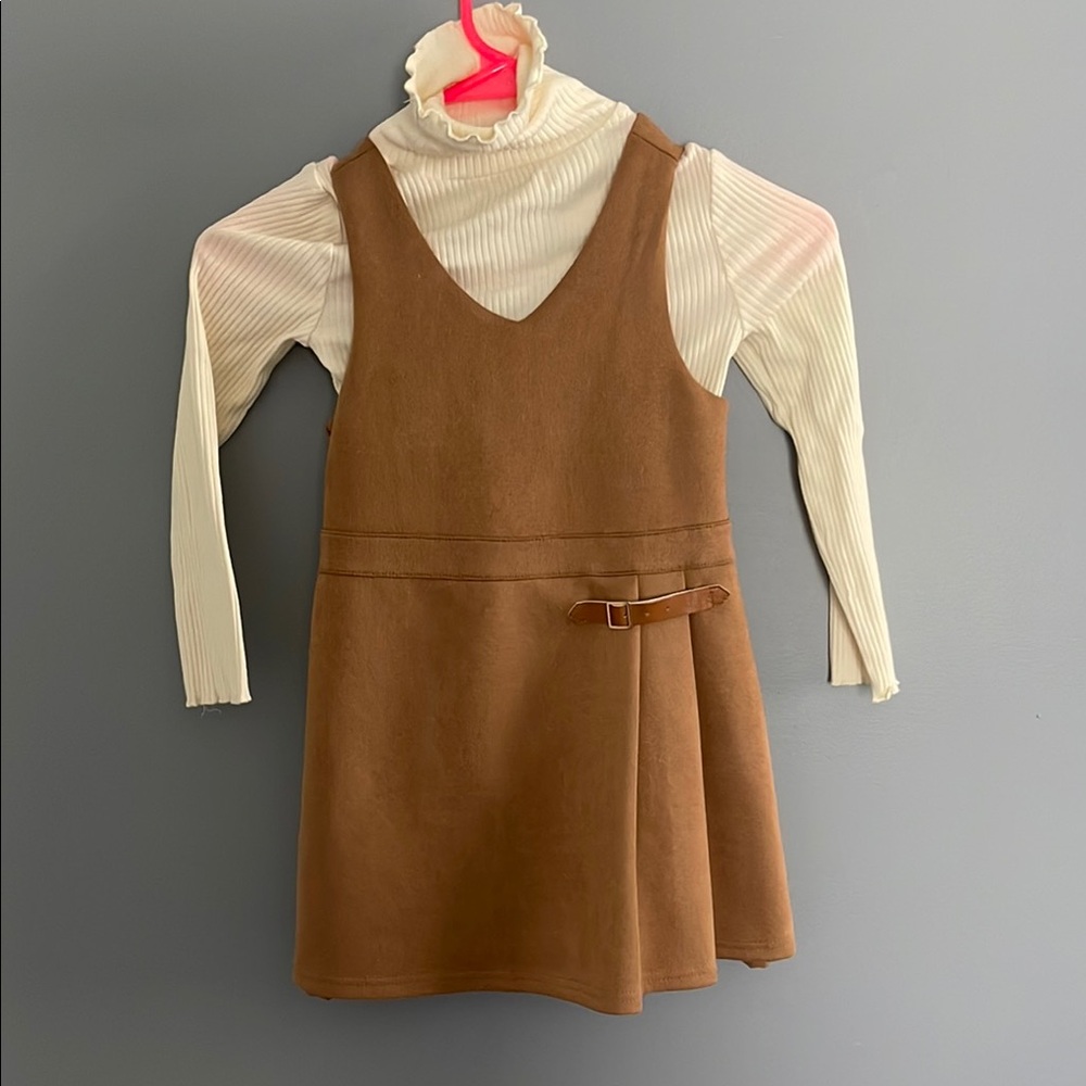 Rachel Zoe Brown Pinafore Dress with Cream Top